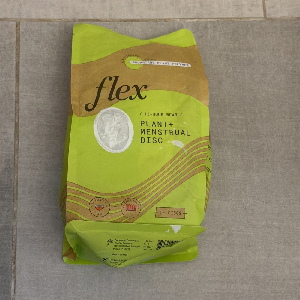 Flex Plant Plus Menstrual Period Disc Plant Based Disposable 12hr 12 Pack FP12WH